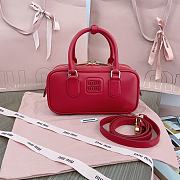 Miu Miu Arcadie Leather Bag Red 22x10x7cm - 4