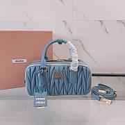 Miu Miu Blue Matelassé Leather Arcadie Size 22x10x7cm - 3