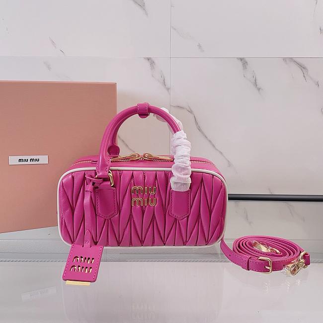 Miu Miu Pink Matelassé Leather Arcadie Size 22x10x7cm - 1