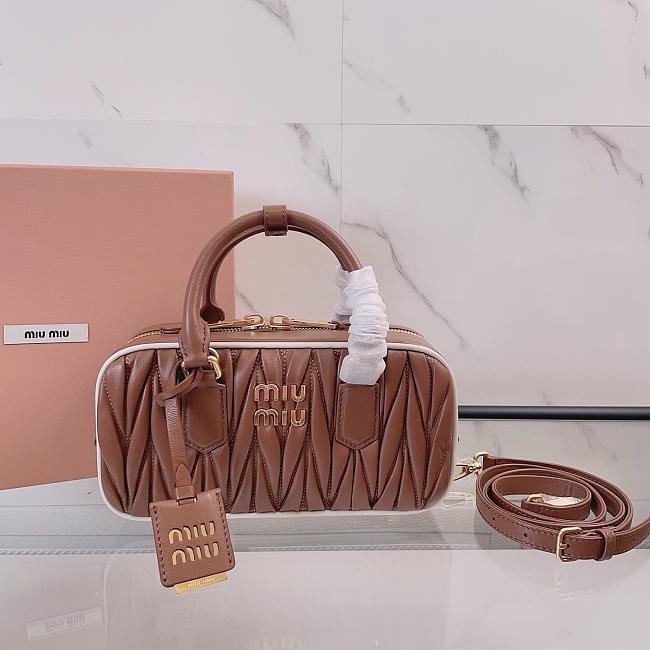 Miu Miu Brown Matelassé Leather Arcadie Size 22x10x7cm - 1