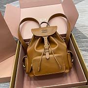 Miu Miu Cognac Leather Brown Backpack Size 29x25x12cm - 6