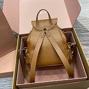 Miu Miu Cognac Leather Brown Backpack Size 29x25x12cm - 5