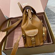 Miu Miu Cognac Leather Brown Backpack Size 29x25x12cm - 2