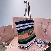 Miu Miu Crochet Tote Bag Peach Multicolored 40x16x34cm - 5
