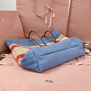 Miu Miu Crochet Tote Bag Blue Multicolored 40x16x34cm - 4