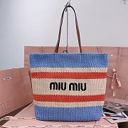 Miu Miu Crochet Tote Bag Blue Multicolored 40x16x34cm - 3