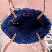 Miu Miu Crochet Woven Tote Bag Blue Red 30x38CM - 3