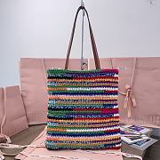 Miu Miu Crochet Woven Tote Bag Colorful 30x38CM - 4
