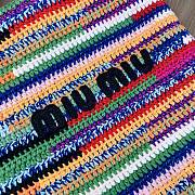 Miu Miu Crochet Woven Tote Bag Colorful 30x38CM - 3