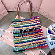 Miu Miu Crochet Woven Tote Bag Colorful 30x38CM - 2