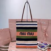 Miu Miu Crochet Woven Tote Bag Green 30x38CM - 1