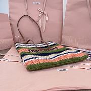 Miu Miu Crochet Woven Tote Bag Green 30x38CM - 6
