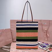 Miu Miu Crochet Woven Tote Bag Green 30x38CM - 4