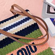 Miu Miu Crochet Woven Tote Bag Green 30x38CM - 3