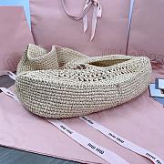 Miu Miu Hobo Tressé Effet Raphia Beige 44x31x8cm - 5