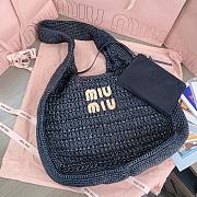 Miu Miu Hobo Tressé Effet Raphia Black 44x31x8cm - 4
