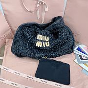 Miu Miu Hobo Tressé Effet Raphia Black 44x31x8cm - 5