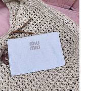 Miu Miu Hobo Tressé Effet Raphia White 44x31x8cm - 5