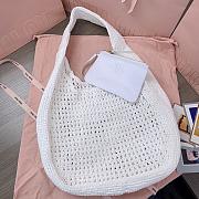 Miu Miu Hobo Tressé Effet Raphia White 44x31x8cm - 2