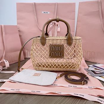 Miu Miu Logo-appliqué Interwoven Tote 24x18x9cm