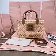 Miu Miu Logo-appliqué Interwoven Tote 24x18x9cm - 6