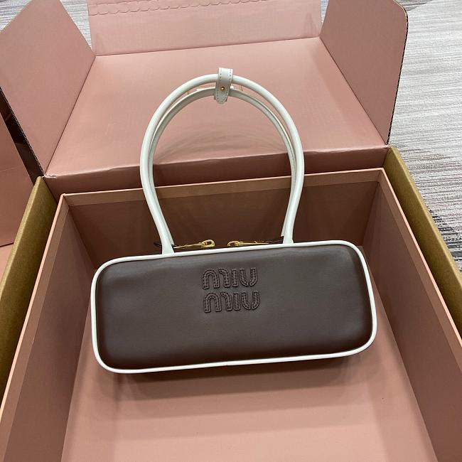 Miu Miu Mluarchive Leather Top Brown 5BB173 Size 28x11x8cm - 1