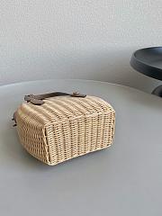 Miu Miu Wicker And Leather Handbag 15x20x8cm - 6