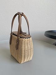 Miu Miu Wicker And Leather Handbag 15x20x8cm - 4