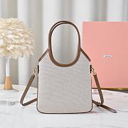 MiuMiu IVY Canvas and Leather Brandy Size 20x24cm - 3