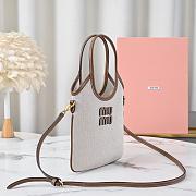 MiuMiu IVY Canvas and Leather Brandy Size 20x24cm - 5