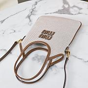 MiuMiu IVY Canvas and Leather Brandy Size 20x24cm - 2