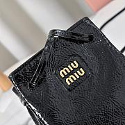 MiuMiu Naplak Patent Leather Pouch Palisander Black Size 23x13x7cm - 3