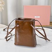 MiuMiu Naplak Patent Leather Pouch Palisander Brown Size 23x13x7cm - 2