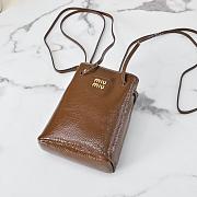 MiuMiu Naplak Patent Leather Pouch Palisander Brown Size 23x13x7cm - 4