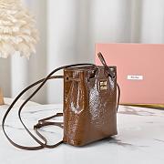 MiuMiu Naplak Patent Leather Pouch Palisander Brown Size 23x13x7cm - 3