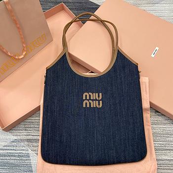 MiuMiu Palisander lvy Naplak Patent Leather Denim Size 35x40cm