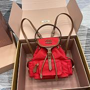 MiuMiu Red Canvas and Leather Red Backpack Size 22x18x11cm - 2