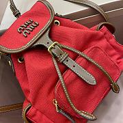 MiuMiu Red Canvas and Leather Red Backpack Size 22x18x11cm - 6