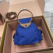 MiuMiu Red Canvas and Leather Blue Backpack Size 22x18x11cm - 4