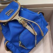 MiuMiu Red Canvas and Leather Blue Backpack Size 22x18x11cm - 2
