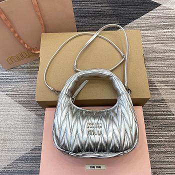 Miumiu Wander Matelasse Silver Size 23x13x7cm