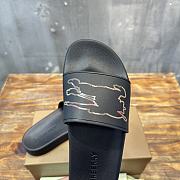 Burberry Black Check EkD Motif Slides - 3