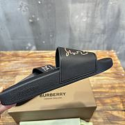 Burberry Black Check EkD Motif Slides - 2
