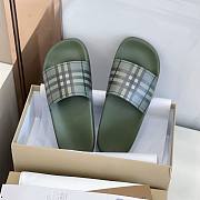 Burberry Check Slides Green - 4