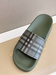 Burberry Check Slides Green - 5