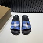Burberry Check Slides Blue - 4