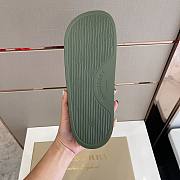 Burberry Check Slides Green Army - 6