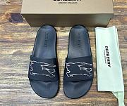 Burberry Black Check EkD Motif Slides - 1