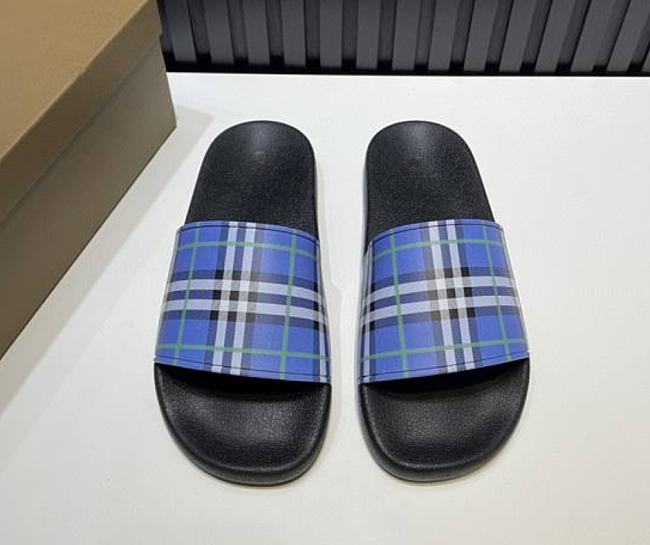 Burberry Check Slides Blue - 1
