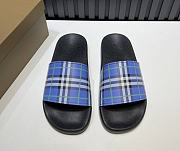 Burberry Check Slides Blue - 1
